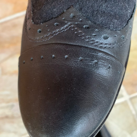 Laceless Oxford Slip-on Loafer Two-tone Leather Fabric Black/Charcoal US8 Eur39 - Picture 7 of 11